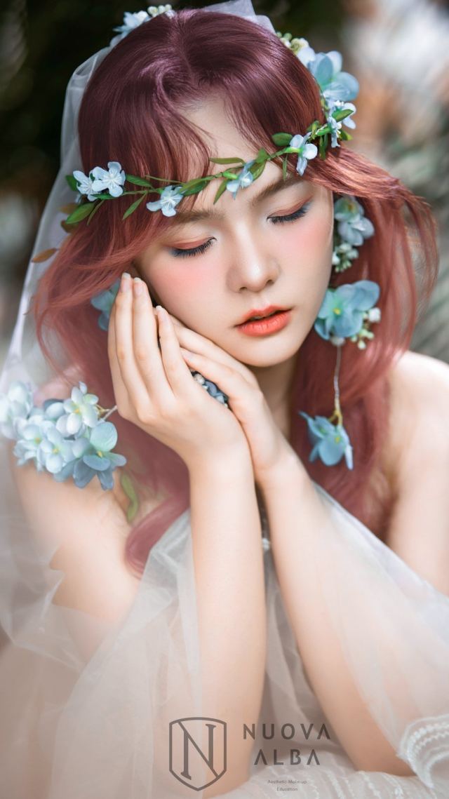 写真-蓝绣球氛围感韩系少女造型-竖屏-B-534