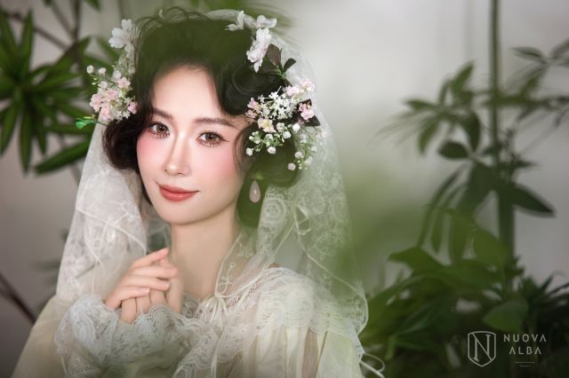 婚纱-法式田园鲜花婚纱造型-横屏-S-509