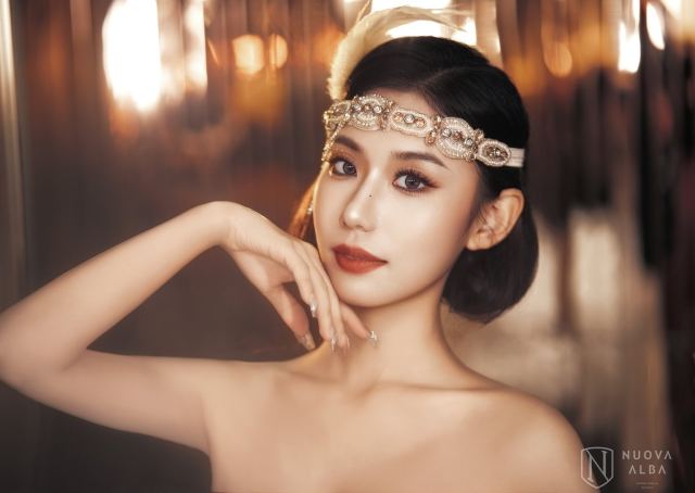 晚宴-金色亮片抹胸盖茨比复古晚宴妆造-竖屏-B-31
